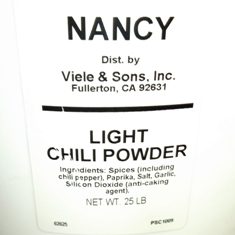 Nancy Brand - Chili Powder, Light, Pail, 25 Lb