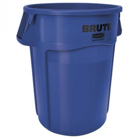 Rubbermaid - Brute Waste Container, 44 gal Vented Round Blue Plastic