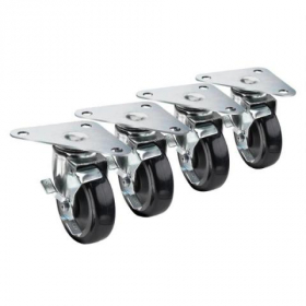 Krowne Metal - Casters, Heavy Duty Large Triangle Plate, 5&quot; Wheel with Lock, 4 count