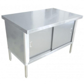 Omcan - Knock-Down Work Table with Cabinet and Flush Edge, 30x48x34 Staineless Steel, each