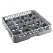 Omcan - Dishwasher Glass Rack with 16-Compartments, 20x20x2 Gray, each