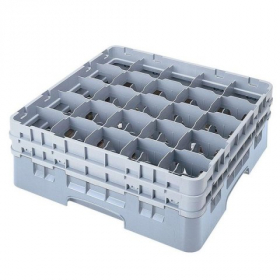 Cambro - Camrack Glass Rack with 25 Compartments, Fits 7.75&quot; Tall Glass, Gray Plastic