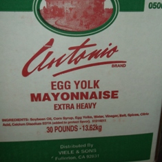 Antonio Brand - Extra Heavy (Egg Yolk) Mayonnaise, 30 Lb White Box