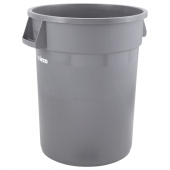Winco - Trash Can, 44 Gallon Round Gray, Heavy-Duty