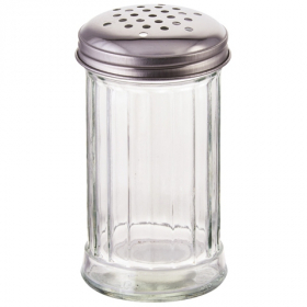 Winco - Sugar Pourer, 12 oz with Ribbed Glass and Perforated Top