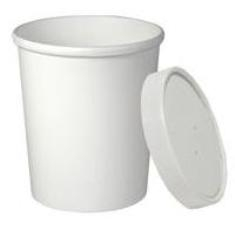 Food Container/Lid Combo, 32 oz, White Paper