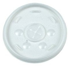 Dart - Lid, Straw Slot (Sorbet Lid) for 32 oz Foam Cups, Translucent Plastic