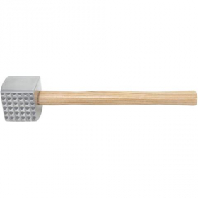 Winco - Meat Tenderizer, 2-Sided Mallet, Aluminum with Wooded Handle