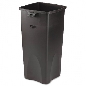 Rubbermaid - Waste Container, 23 gal Square Black Plastic, &quot;Untouchable&quot;