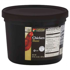 Custom Culinary - Chicken Base Paste with No MSG, Gold Label, 3/4 Lb
