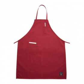 Winco - Bib Apron, Full-Length with Pockets, 33x26 Red