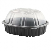 Anchor - Nature&#039;s Best Chicken Roaster Container and Lid, 9.5x7.5 Microwavable Black Base and Clear