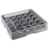 Omcan - Dishwasher Glass Rack 25-Cup Compartment, 20x20x4 Gray Plastic, each