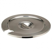 Winco - Inset Pan Cover, Stainless Steel with Notch, Fits 7 Quart Round Pan