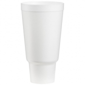 Dart - Foam Cup, White with Carhold (Pedestal), 44 oz, 300 count