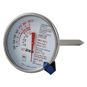 Winco - Meat Thermometer, 130-190 degrees F, 2&quot; Dial and 5&quot; Probe Length