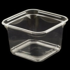 Deli Container, 4.5&quot; Square Clear Plastic, 16 oz Tub
