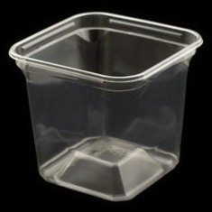 Deli Container, 4.5&quot; Square Clear Plastic, 24 oz Tub