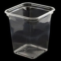 Deli Container, 4.5&quot; Square Clear Plastic, 32 oz Tub