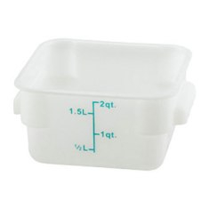 Winco - Food Storage Container, 2 Quart Square White PP Plastic