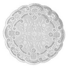 Doily, 4&quot; White French Lace
