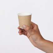 Hot Paper Cup, 4 oz Kraft Ripple V Design, 500 count