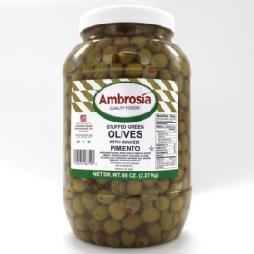 Ambrosia - Stuffed Green Olives with Minced Pimiento 340/360, 4/1