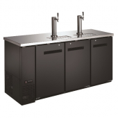Omcan - Kegerator/Beer Dispenser with 2 Taps and 3 Solid Doors, 75x27x42 Stainless Steel, 19.6 cu. f