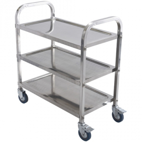 Winco - Trolley, 3-Tier Stainless Steel, 30x16x33 with Casters