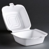 Dart - Container, 1 Compartment, White Foam Hinged with Lid, 5x5x3