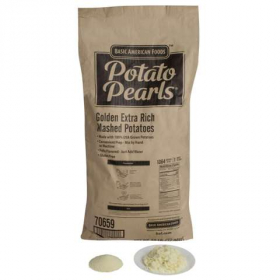 Basic American Foods - Potato Pearls, Golden Extra Rich Mashed Potatoes, Seasoned, 50 Lb