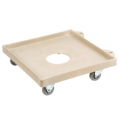 Vollrath - Plastic Rack Dolly with 2 Swivel and 2 Fixed Casters, 20x20 Beige Plastic