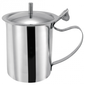 Winco - Creamer Server with Cover and Knob, 10 oz Stainless Steel