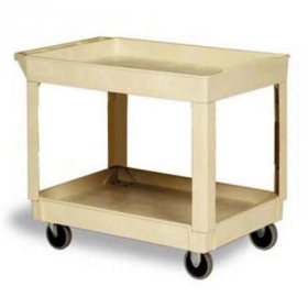 Utility Cart, Beige with 2 Shelves