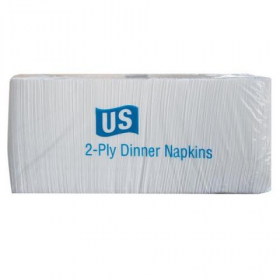 Allied West - US Series Dinner Napkin, 2-Ply 1/8 fold, 17x14.4 White
