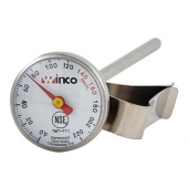 Winco - Frothing Thermometer, 0&deg;-220&deg;F, 1&quot; Dial and 5&quot; Probe Length with Pot Clip