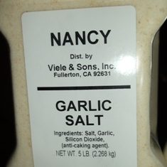 Nancy Brand - Garlic Salt, 5 Lb