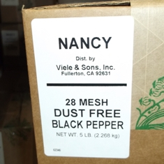 Nancy Brand - Black Pepper, Ground, 28 Mesh Dust Free, 5 Lb
