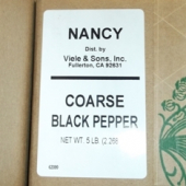 Nancy Brand - Black Pepper, Coarse, 5 Lb