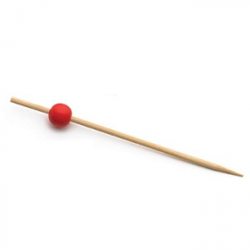 Bamboo Pick, 4.75&quot; with Red Bead