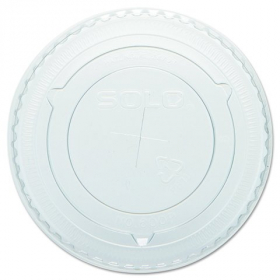 Dart - Lid, Clear PET Plastic Cold Drink Lid with Straw Slot, Fits Y9, Y10 and P10