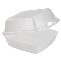 Dart - Container, 1 Compartment, White Foam Hinged with Lid, 6x6x3