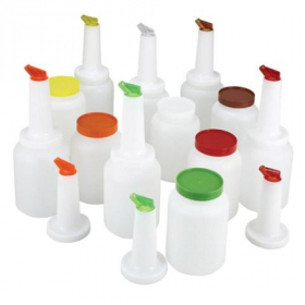 Winco - Multi-Pour Bottle, 1 Quart Liquor/Juice Pour, Assorted Colors