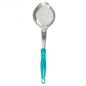 Vollrath - Jacob&#039;s Pride Spoodle Portion Spoon, 6 oz Teal Perforated Oval