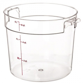 Cambro - Camwear Rounds Food Storage Container, 6 Quart Round Clear PC Plastic