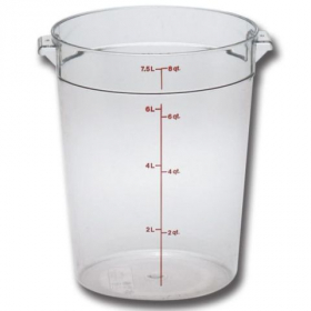 Cambro - Camwear Rounds Food Storage Container, 8 Quart Round Clear PC Plastic