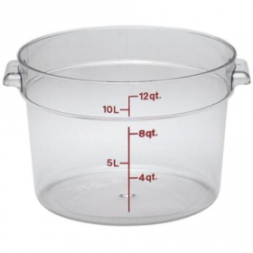 Cambro - Camwear Rounds Food Storage Container, 12 Quart Round Clear PC Plastic