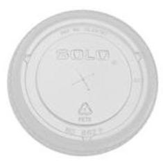 Dart - Lid, Clear PET Plastic Cold Drink Lid with Straw Slot, Fits 9-22 oz cups
