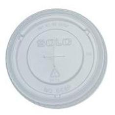 Solo - Lid, Clear PET Paper Cold Drink Lid with Straw Slot, Fits 12-24 oz cups