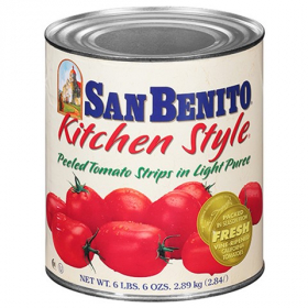 San Benito - Kitchen Style Peeled Tomato Strips in Light Puree, 6/10